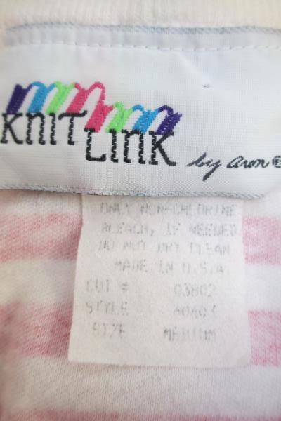 Lot of 2 Women's Tops by Knit Link & I.N.K Red Pink & White Stripes Size Medium