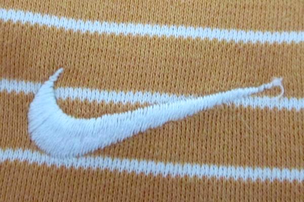 NIKE Golf Polo Dry-Fit Shirt White Orange Striped Short Sleeve Men's Size XL