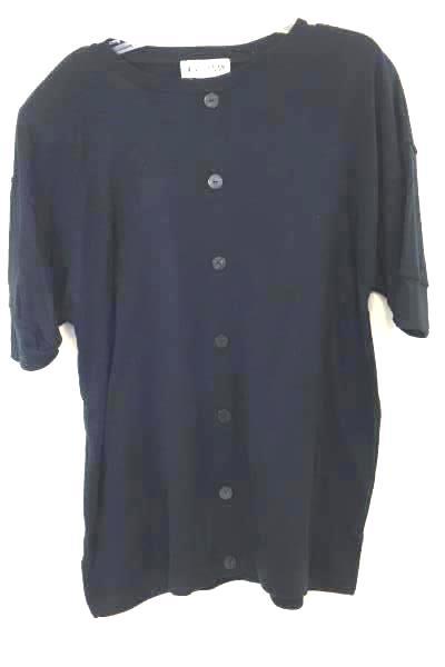 Button Up Shirt By Michael Carrie Black Size Women's L