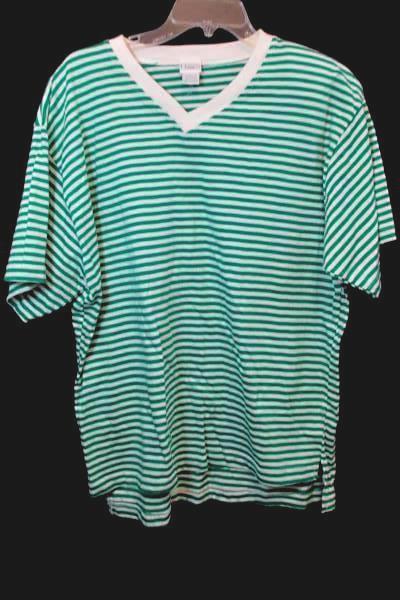 Lot of 2 T-Shirts By Honors & Star Cody Green White Blue V-Neck Women's Size L