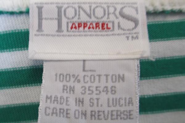 Lot of 2 T-Shirts By Honors & Star Cody Green White Blue V-Neck Women's Size L