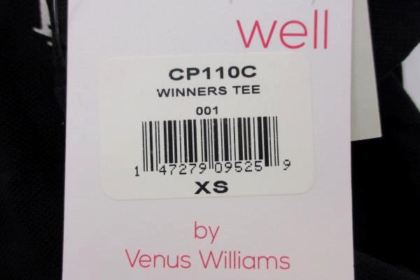 Venus Williams Eleven Black T-Shirt Women's Size XS *With Tag* Short Sleeve