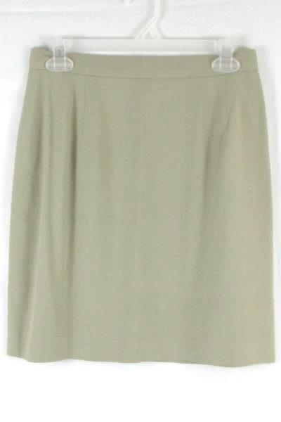 TAMOTSU Women's Khaki Beige Skirt Size 8 Button Zipper Closure