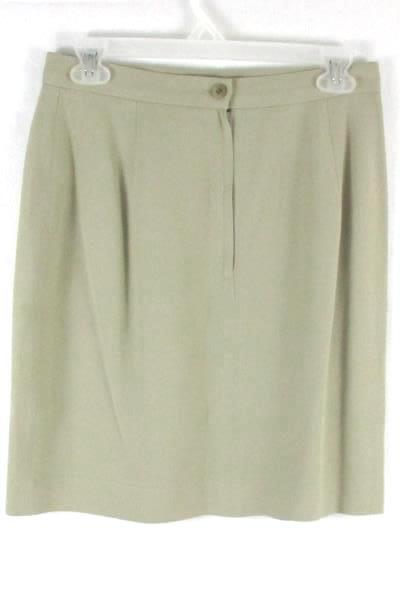 TAMOTSU Women's Khaki Beige Skirt Size 8 Button Zipper Closure