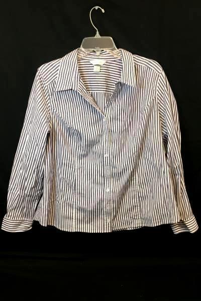 Christopher Banks Men's Button Up Shirt White Brown Long Sleeve Size XL