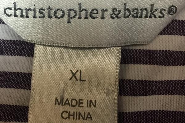 Christopher Banks Men's Button Up Shirt White Brown Long Sleeve Size XL
