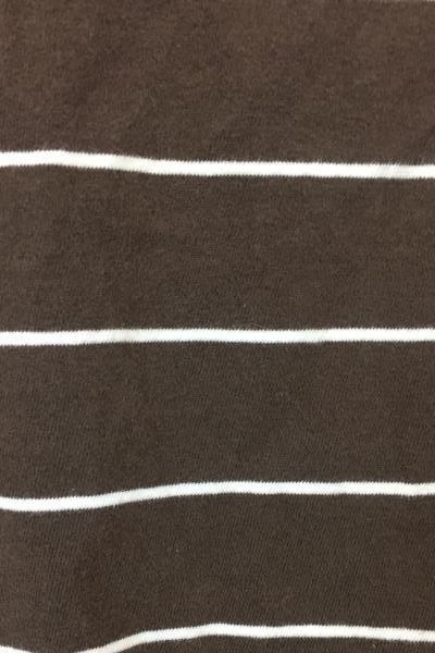 Mossimo Button Up Shirt Collared Brown w/ White Stripes V-Neck Boy's Size Medium