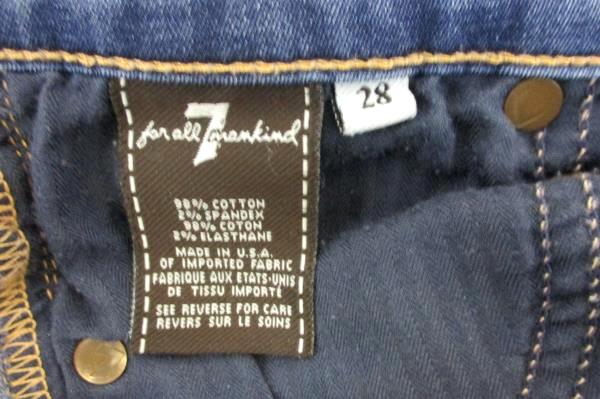 Juniors 7 For All Mankind Standard Dark Wash Blue Jeans 28 The Skinny