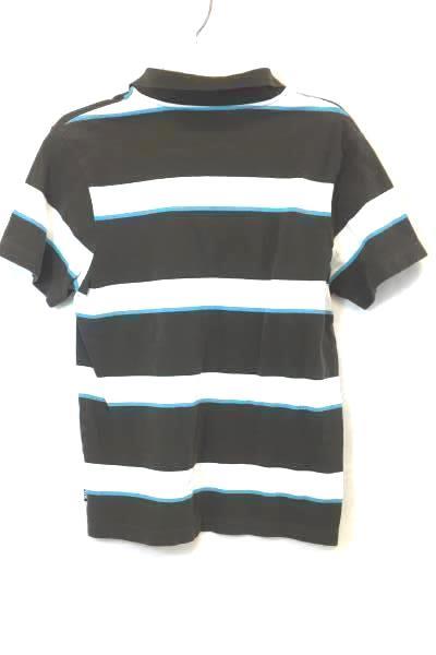 Union Bay Men's Button Up Collar Shirt Brown w/ White Stripes V-Neck Size Small