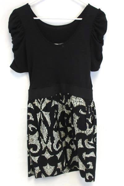 Necessary Objects Juniors Black White Dress Size Medium With Tags Stretch Waist
