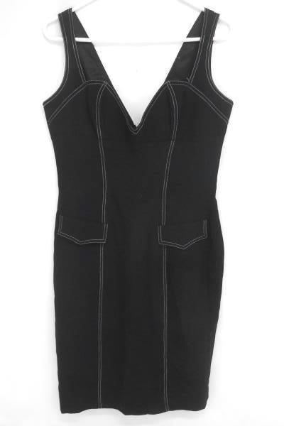 NICOLE MILLER Black with White Trim Sweetheart Dress Little Black Dress Size 12