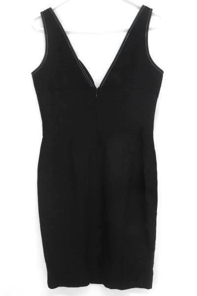NICOLE MILLER Black with White Trim Sweetheart Dress Little Black Dress Size 12