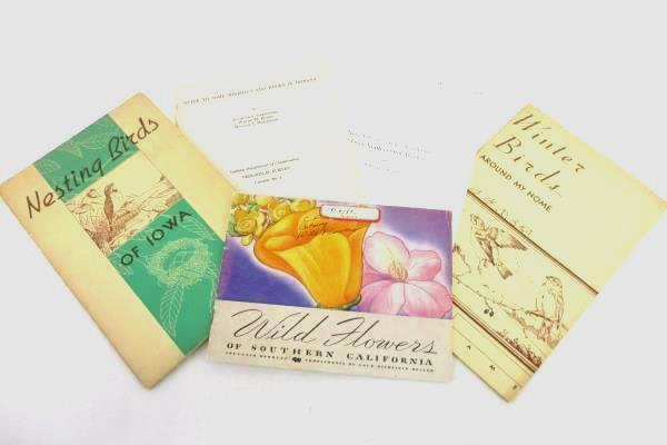 Lot of 5 Vintage Educational Nature Books Birds, Wildflowers, Rocks & Minerals