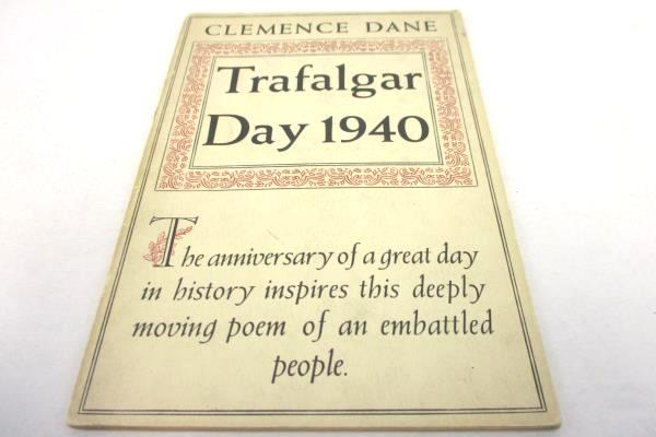 Trafalgar Day 1940 By Clemence Dane Alfred Williams Leaflet PB Booklet Poetry