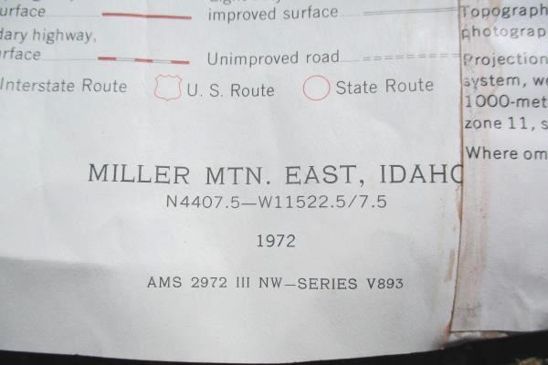 Idaho Topography 1972 Provisional Map Eight Mile Mountain Geological Survey 87"W