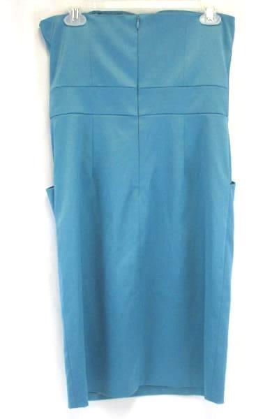 Women's Turquoise Blue Strapless BCBG Paris Formal Dress Pockets Size 8