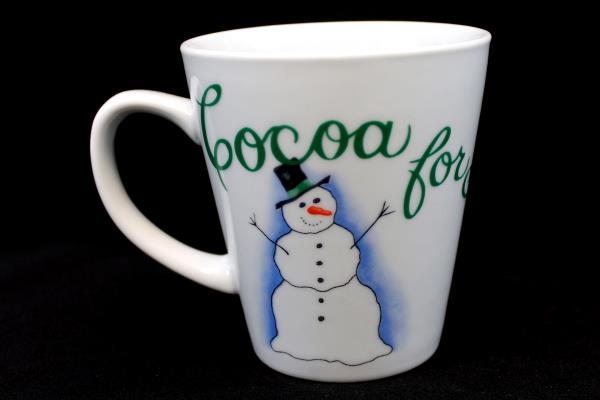 Pier 1 One "Cocoa for Santa Claus" Snowman Cocoa Coffee Mug Winter Snow