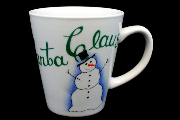 Pier 1 One "Cocoa for Santa Claus" Snowman Cocoa Coffee Mug Winter Snow
