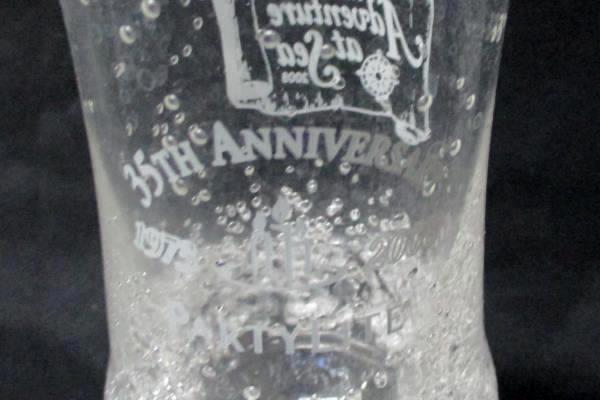 Partylite 35th Anniversary 2 Plastic Cocktail Glasses "Adventure at Sea 2008"