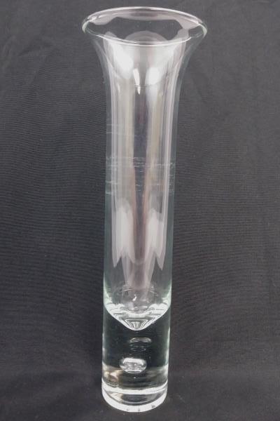 Classic Clear Glass Vase Bubble In Weighted Base
