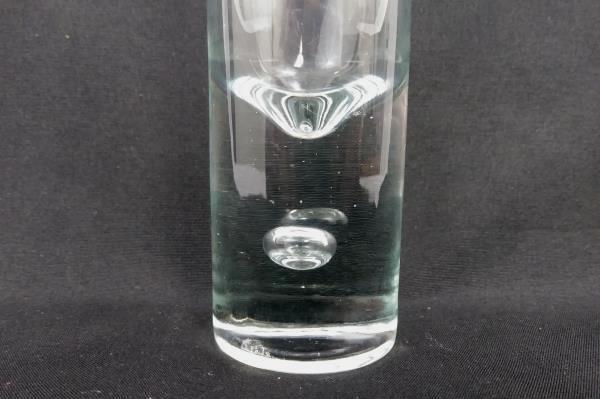 Classic Clear Glass Vase Bubble In Weighted Base