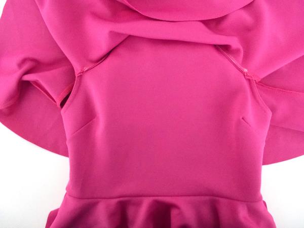 ASOS Pink Off Shoulder A Line Scuba Party Dress Ruffles Midi Sz 6 ~ NWT