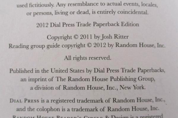 Bright's Passage: A Novel by Josh Ritter Softcover 2012 Dial Press Trade Edition