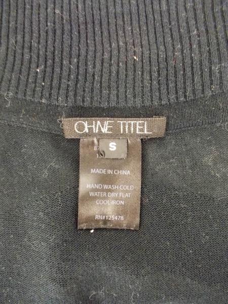 OHNE TITEL Knit Top Black Sleeveless Zipper Sheer Stretch Womens's Sz S