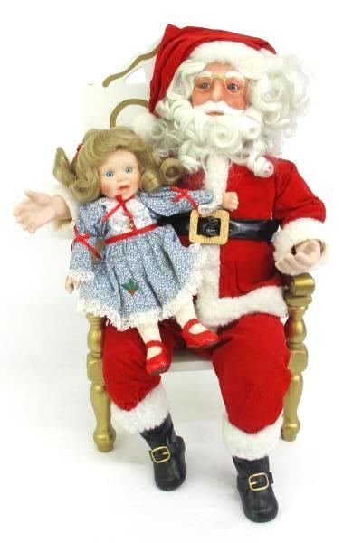 Danbury Mint A Visit With Santa 2 Doll Set Original Box 18"