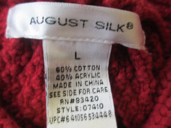 August Silk Women's Red Dress Shirt Size Large
