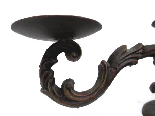Candle Holder Brown Metal Holds 3 Candles
