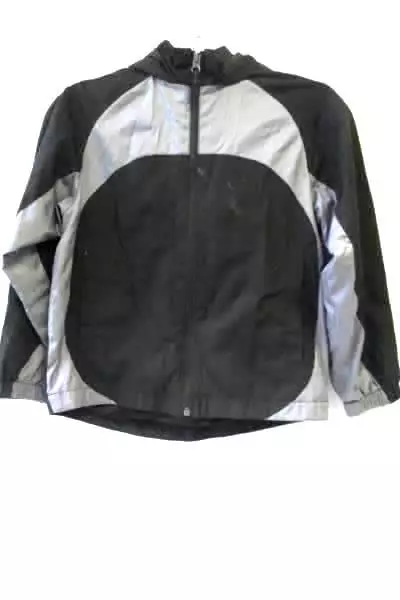 Cherokee Kids Boy's Black & White Hooded Windbreaker Jacket Size Small (6/7)