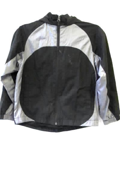 Cherokee Kids Boy's Black & White Hooded Windbreaker Jacket Size Small (6/7)