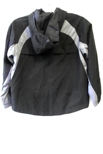 Cherokee Kids Boy's Black & White Hooded Windbreaker Jacket Size Small (6/7)