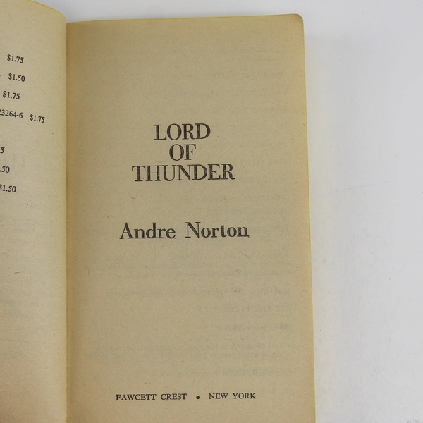 Lord Of Thunder by Andre Norton 1962 Fawcett Crest Paperback Novel