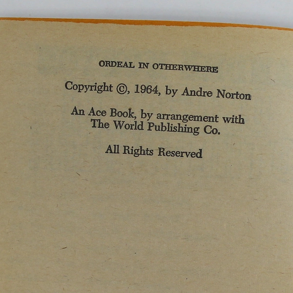 Ordeal In Otherwhere by Andre Norton 1964 Ace Books Paperback Good Condition