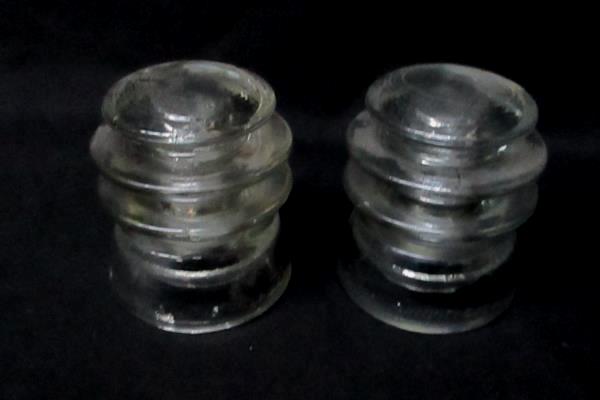 Vintage ARMSTRONG TW 37 48 & 27 48 Clear Glass Insulator Made in USA