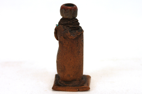 Vintage South American Pottery Clay Woman Figurine Signed DKS