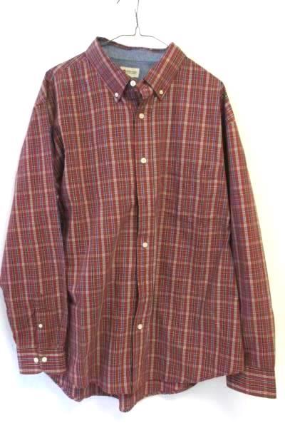Haggar Men's Multicolor Causal Button Up Long Sleeves Collar Plaid Shirt Sz XL