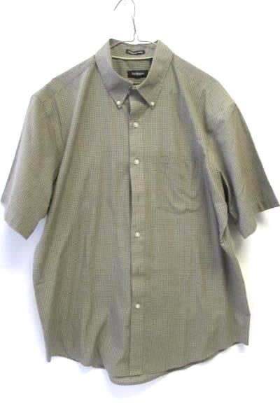 Van Heusen Men's Brown Striped Causal Button Up Shirt Short Sleeve Sz L 16-16.5