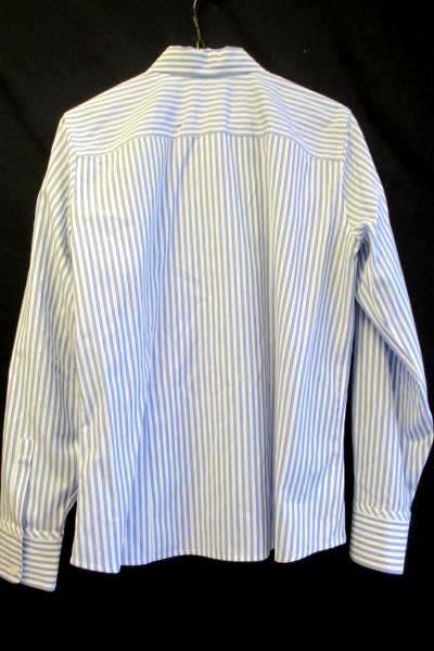 Eddie Bauer Men's Dress Shirt Blue & White Long Sleeve Collar Stripes Size L