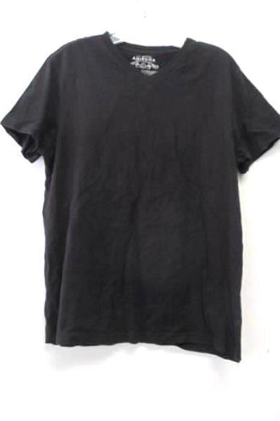 Arizona Jean Company Women's Solid Black Short Sleeve Cotton Shirt Size Large