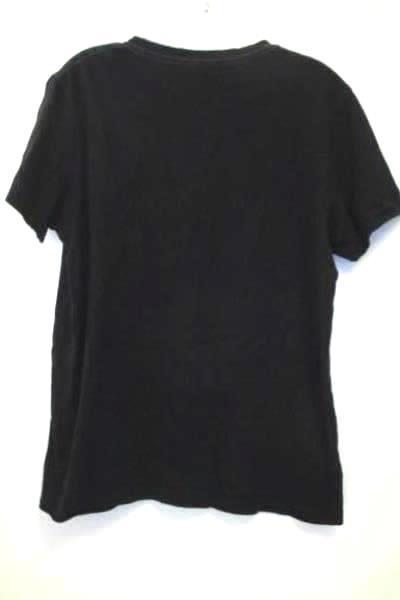 Arizona Jean Company Women's Solid Black Short Sleeve Cotton Shirt Size Large