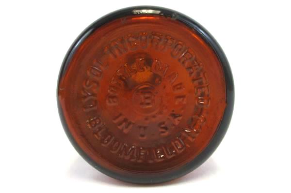 VTG Amber Glass Lysol Bottle Bloomfield N.J. USA Brown 6" Brockway B Bottle Mark