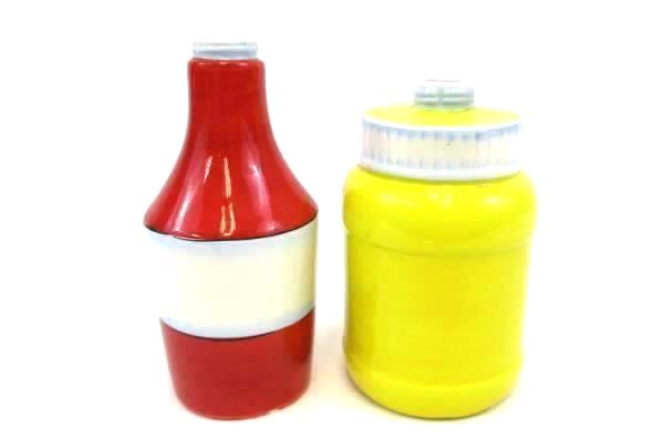 Set of Pier 1 Ketchup and Mustard Bottles Dishwasher Safe Microwaveable