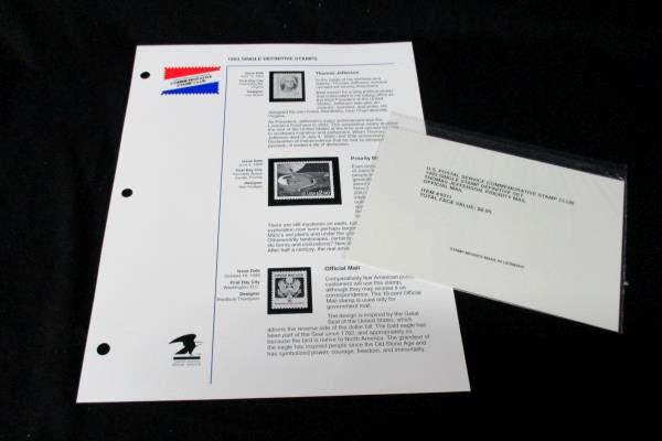 1993 CSC USPS Definitive Single Stamp Page Thomas Jefferson Priority Mai