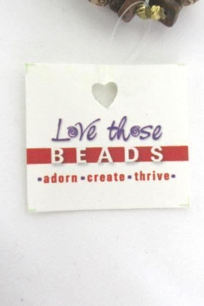 Love Those Beads Natural Tone Beaded Necklace Bracelet Set Mandala Leather Cord