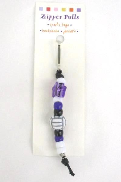 6 Beaded Sport Soccer Baseball Basketball Football Volleyball Zipper Pull