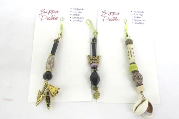 3 Love Those Beaded Butterfly Arrowhead Seashell Zipper Pull Stocking Stuffer
