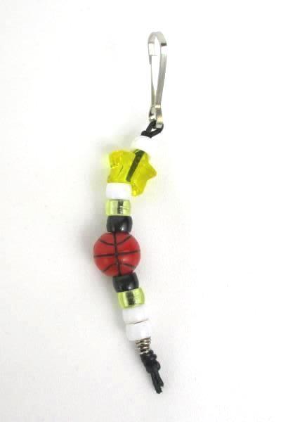 4 Beaded Sport Soccer Baseball Basketball Football Volleyball Zipper Pull Purple